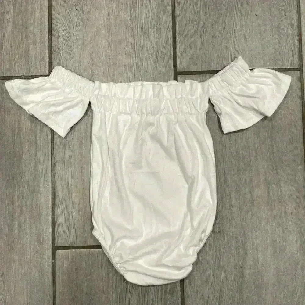 Bailey's Blossom White Flutter Sleeve Leotard Bodysuit Size 9-12 months - Picture 3 of 4
